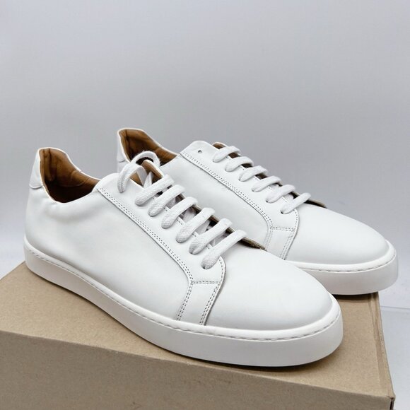 Bruno Magli Magnifico White Leather Low Top Lace Up Sneaker Mens US 12 ITALY - Picture 3 of 11